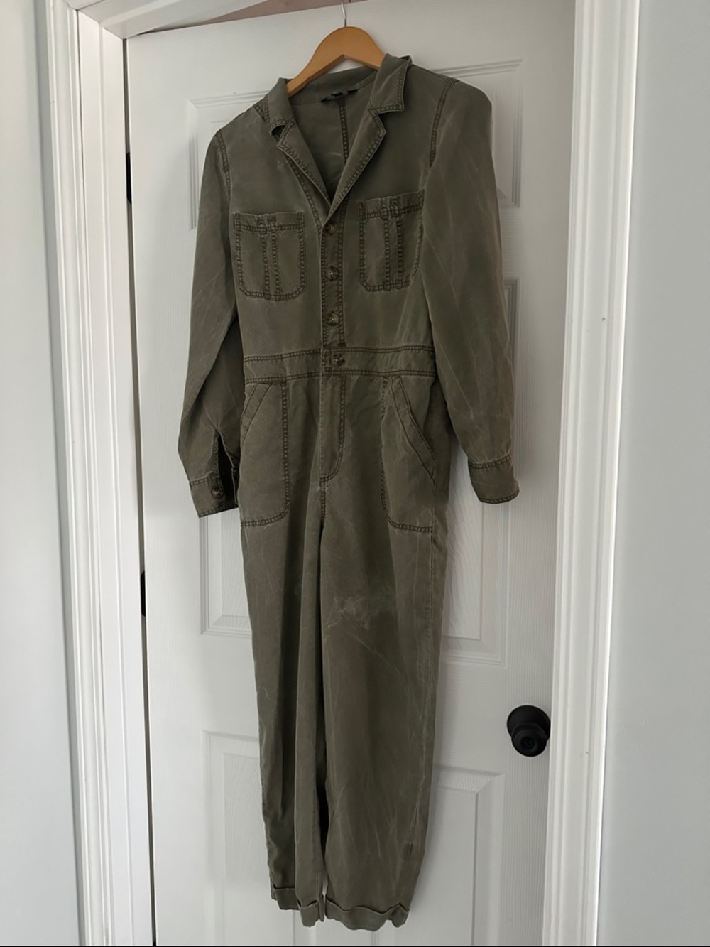 Express Olive Green Utility Jumpsuit